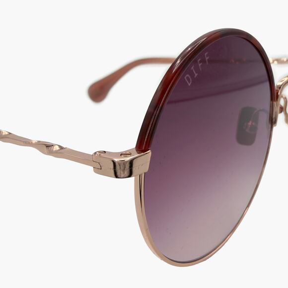 DIFF Isla Rose Gold & Berry Tortoise Wrap Round Sunglasses (RG-RG74 | 58MM) main image 4